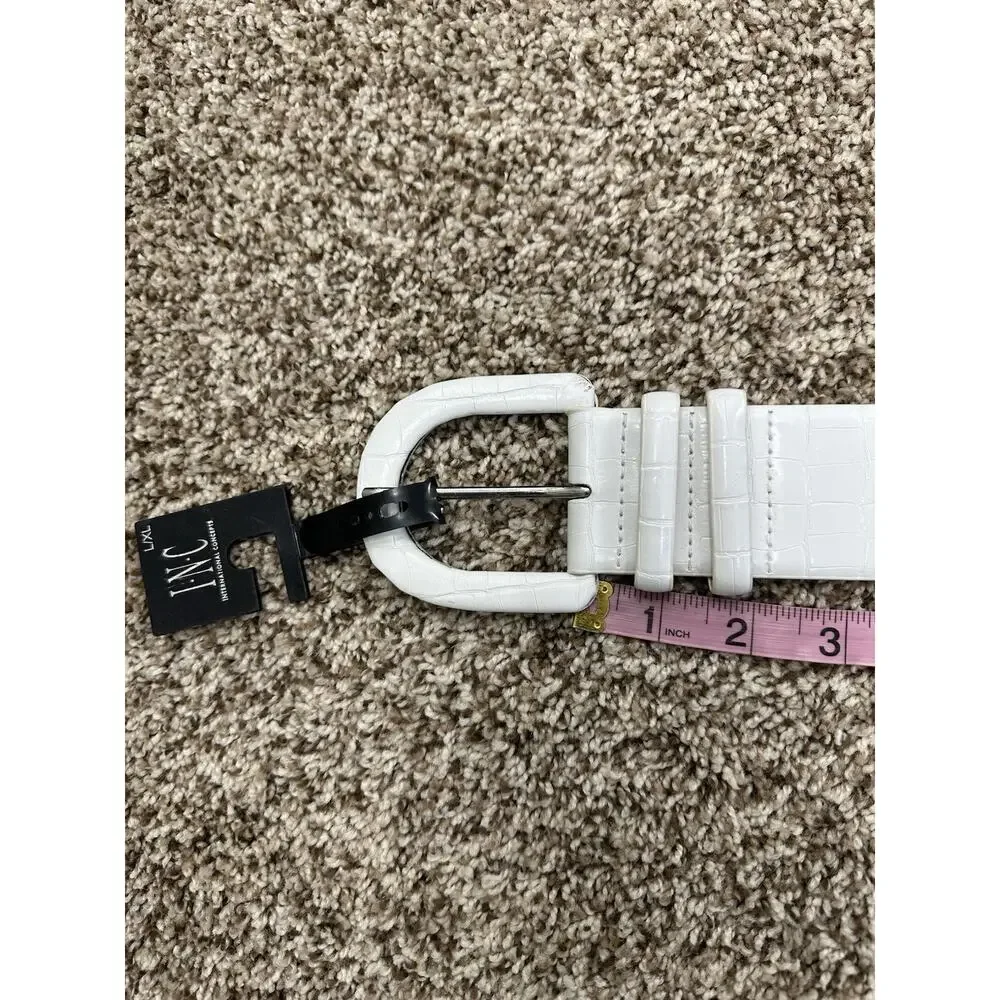 Inc International Concepts Croc-Embossed Stretch Belt With Covered Buckle, L/XL